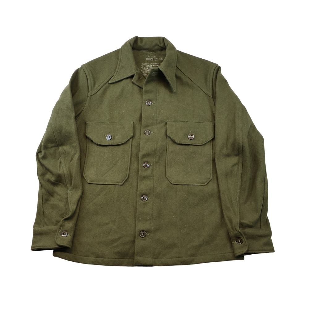 US Army Mens M Field Shirt Wool Olive Green OG-108 1953 Vintage Southern Mfg Co